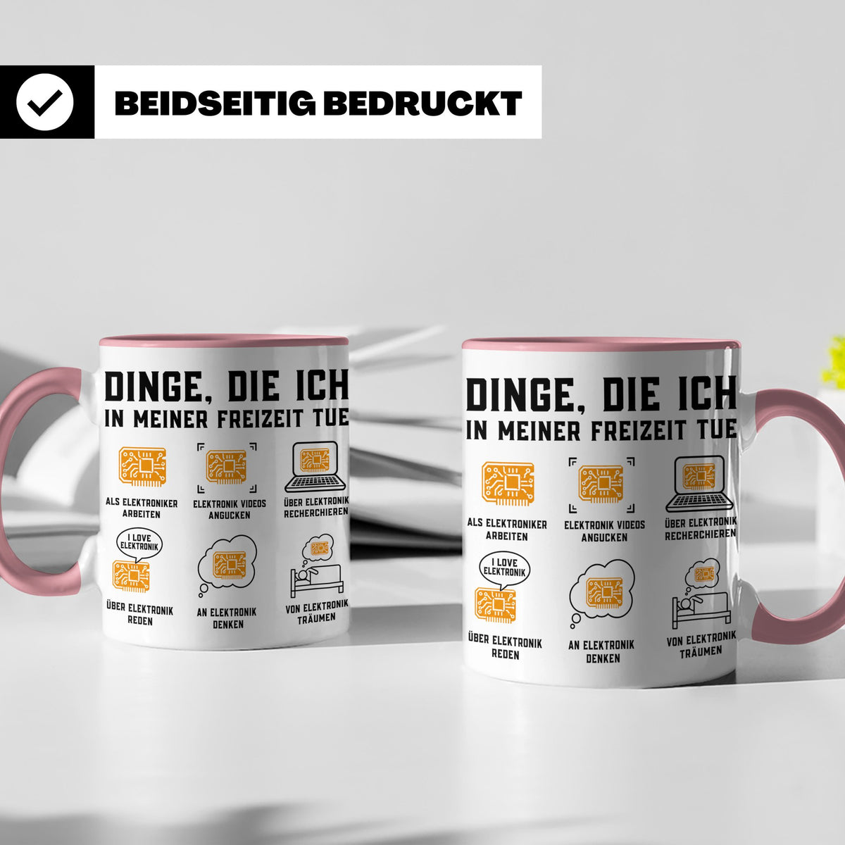 Elektroniker Tasse "Dinge die ich in meiner Freizeit tue" Ge – Rosa [farbe:rosa]