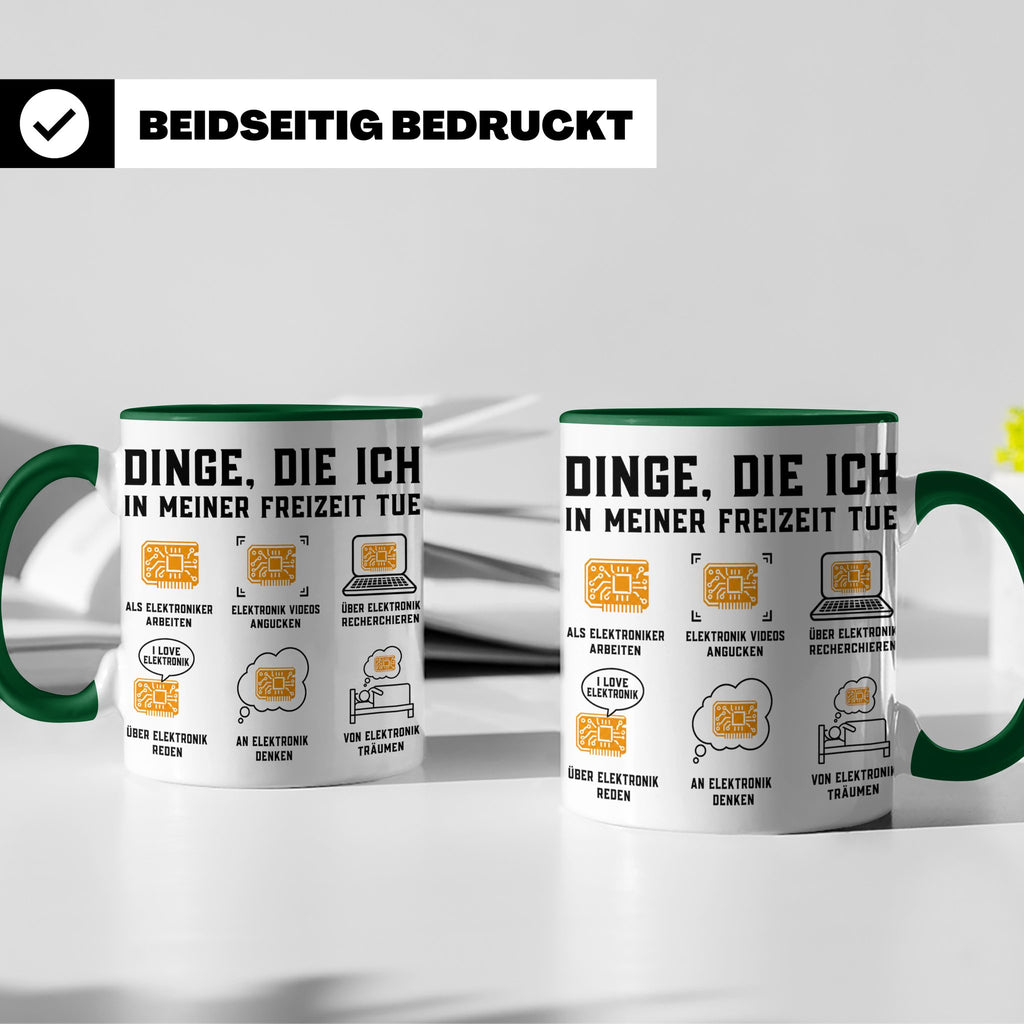 Elektroniker Tasse "Dinge die ich in meiner Freizeit tue" Ge – Grün [farbe:grün]