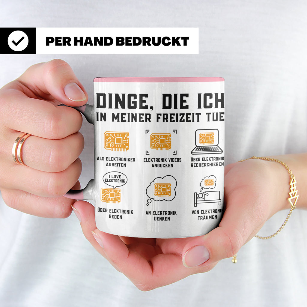Elektroniker Tasse "Dinge die ich in meiner Freizeit tue" Ge – Rosa [farbe:rosa]