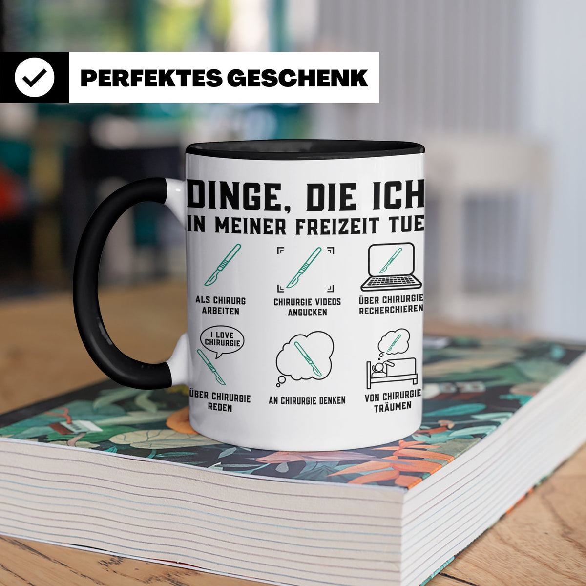 Chirurg Tasse lustig Dinge die ich tue Geschenk für Arzt Med – Schwarz [farbe:schwarz]