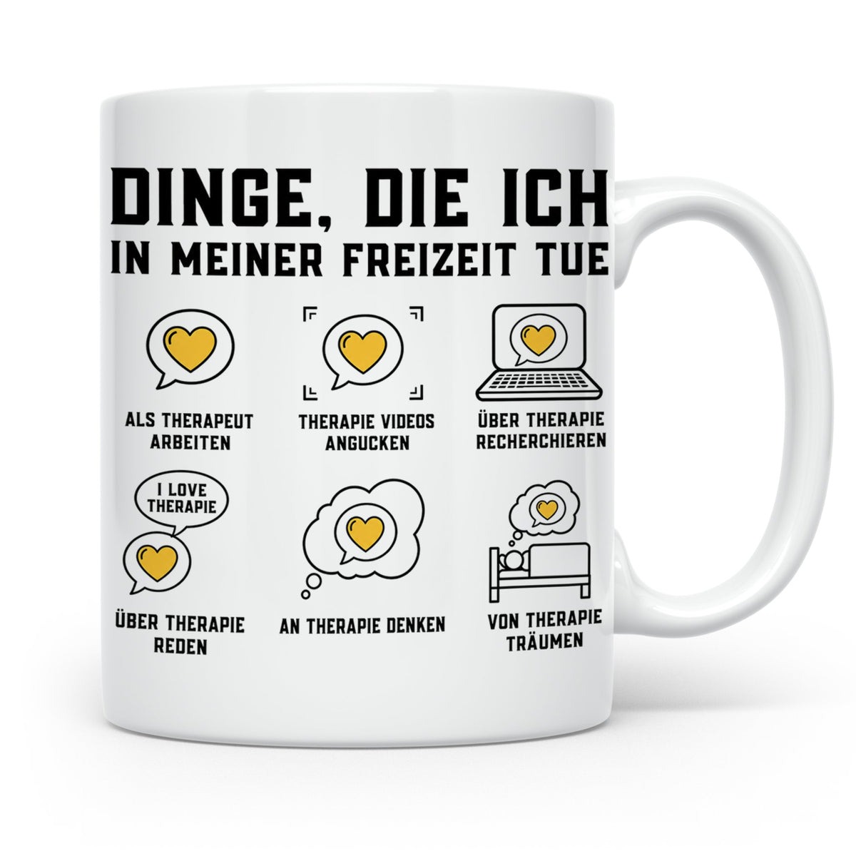 Therapeut Tasse Spruch Dinge die ich in meiner Freizeit tue  – Weiß [farbe:weiß]