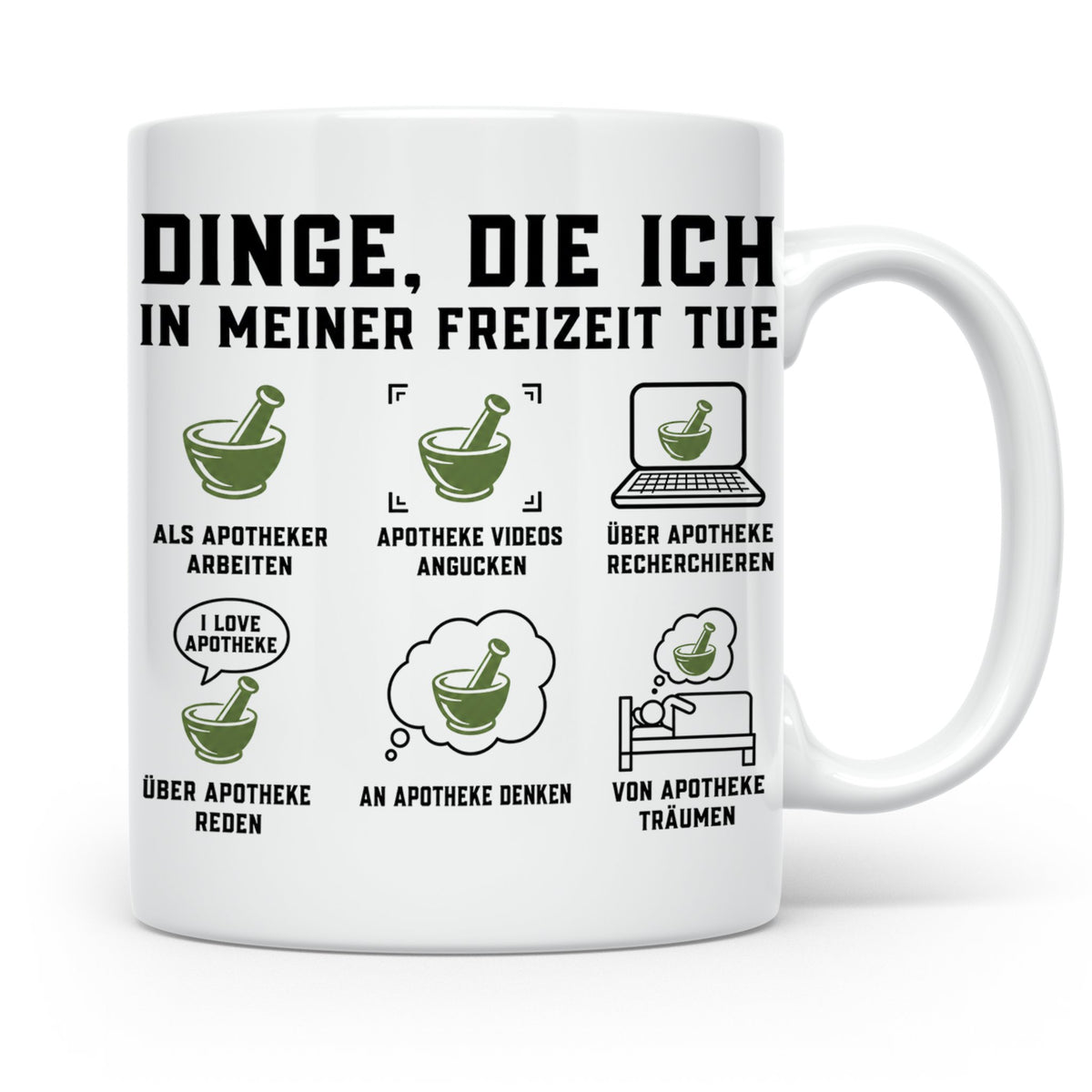 Apotheker Tasse mit Spruch Dinge die ich tue. Lustiges Gesch – Weiß [farbe:weiß]