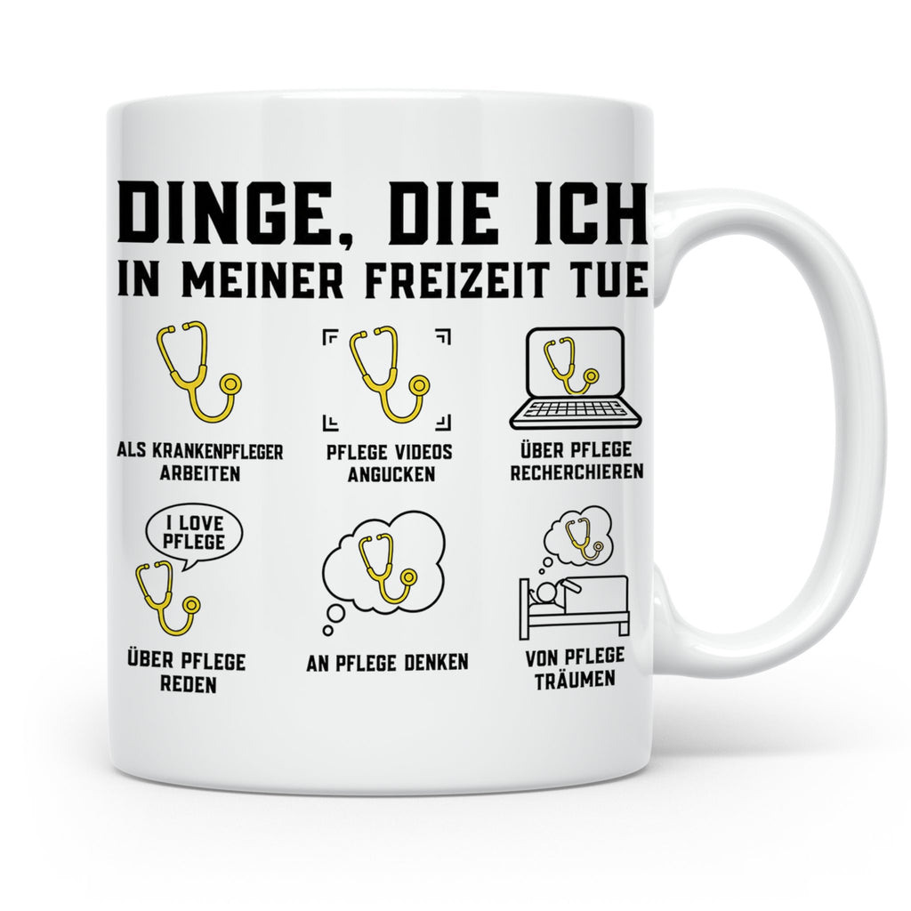 Krankenpfleger Tasse mit Spruch 'Dinge, die ich in meiner Fr – Weiß [farbe:weiß]