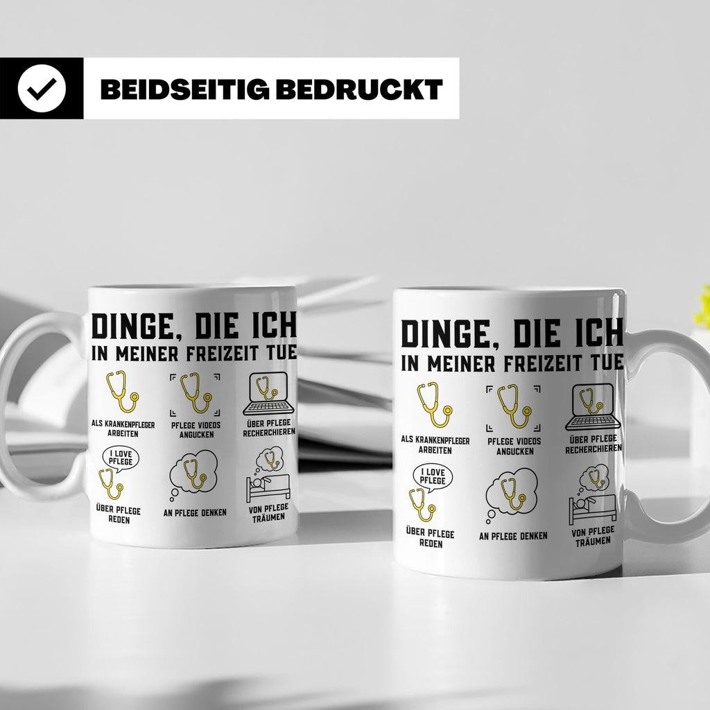 Krankenpfleger Tasse mit Spruch 'Dinge, die ich in meiner Fr – Weiß [farbe:weiß]