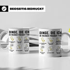 Krankenpfleger Tasse mit Spruch 'Dinge, die ich in meiner Fr – Weiß [farbe:weiß]