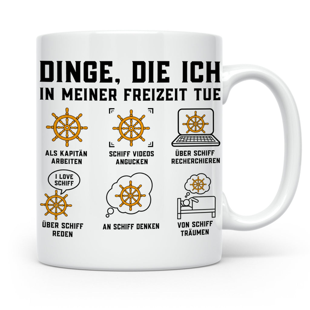 Kapitän Tasse mit Spruch Dinge die ich tue lustiges Geschenk – Weiß [farbe:weiß]