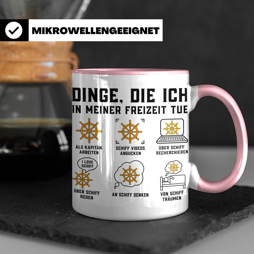 Kapitän Tasse mit Spruch Dinge die ich tue lustiges Geschenk – Rosa [farbe:rosa]
