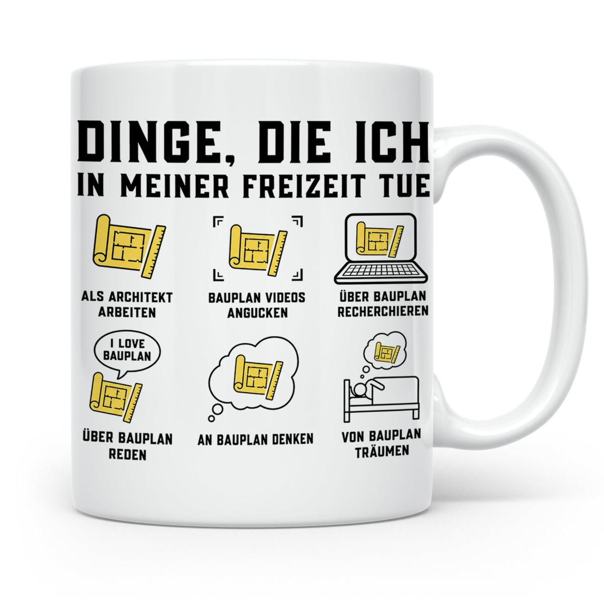 Architekt Tasse mit lustigem Bauplan Spruch | Geschenk für B – Weiß [farbe:weiß]