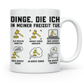 Richter Tasse "Dinge die ich tue" lustiger Spruch Kaffeebech – Weiß [farbe:weiß]