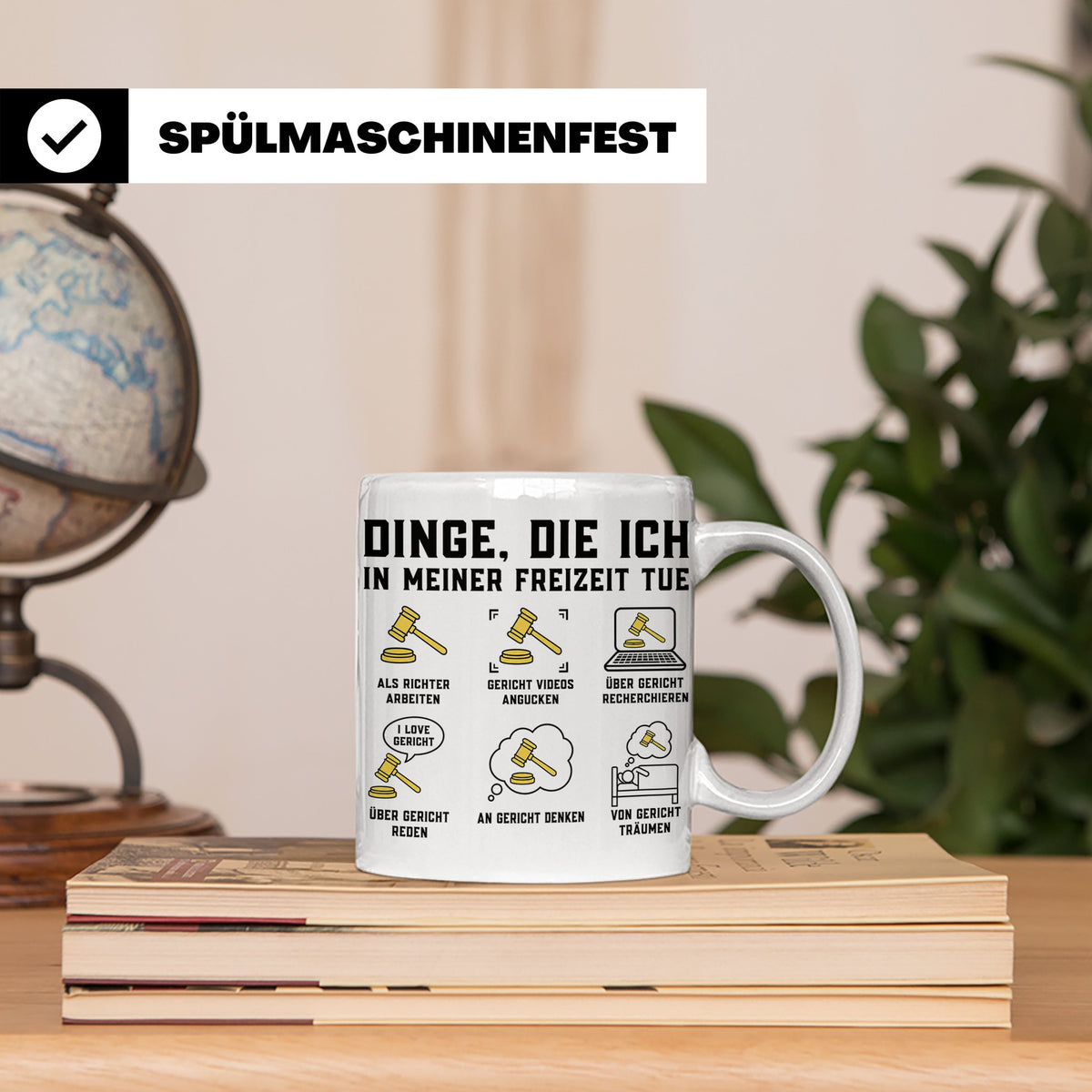 Richter Tasse "Dinge die ich tue" lustiger Spruch Kaffeebech – Weiß [farbe:weiß]