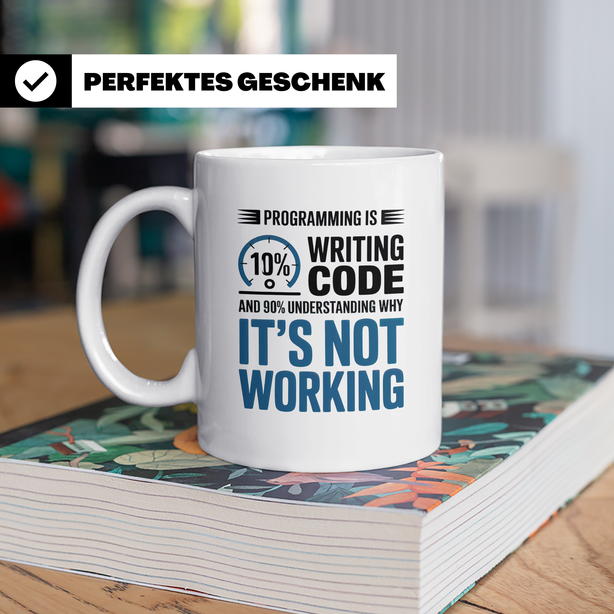 Software Entwickler Tasse - 10% Code, 90% Debugging - Progra – Weiß [farbe:weiß]