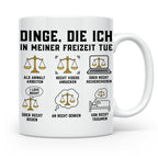 Anwalt Tasse lustig Dinge die ich in meiner Freizeit tue Kaf – Weiß [farbe:weiß]
