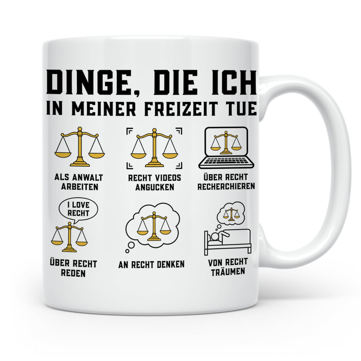 Anwalt Tasse lustig Dinge die ich in meiner Freizeit tue Kaf – Weiß [farbe:weiß]