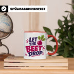Let The Beet Drop Tasse für DJs & Gärtner, Lustiger Veganer  – Rot [farbe:rot]