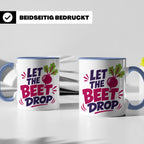 Let The Beet Drop Tasse für DJs & Gärtner, Lustiger Veganer  – Blau [farbe:blau]