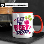 Let The Beet Drop Tasse für DJs & Gärtner, Lustiger Veganer  – Rot [farbe:rot]