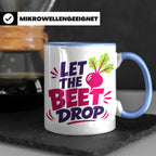 Let The Beet Drop Tasse für DJs & Gärtner, Lustiger Veganer  – Blau [farbe:blau]