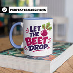 Let The Beet Drop Tasse für DJs & Gärtner, Lustiger Veganer  – Blau [farbe:blau]