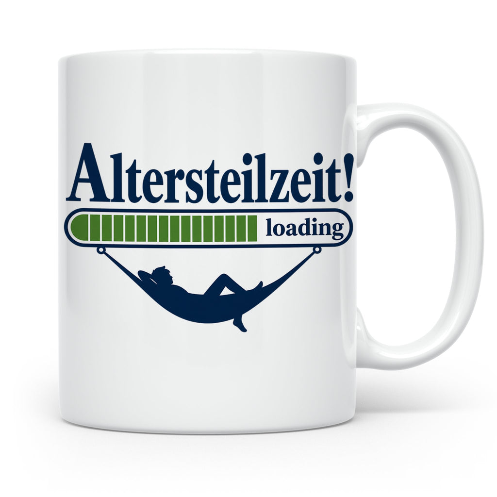 Altersteilzeit Tasse Geschenk für Kollegen zum Ruhestand Ren – Weiß [farbe:weiß]
