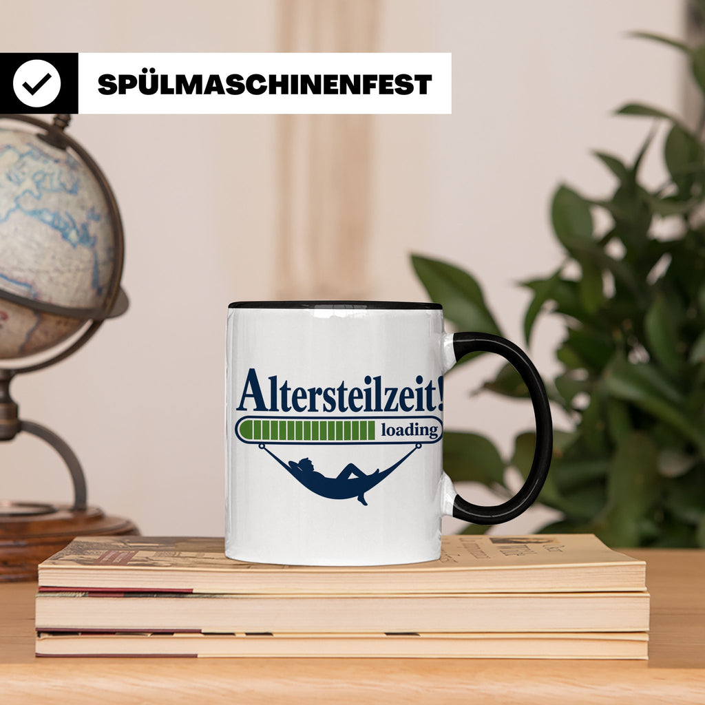 Altersteilzeit Tasse Geschenk für Kollegen zum Ruhestand Ren – Schwarz [farbe:schwarz]