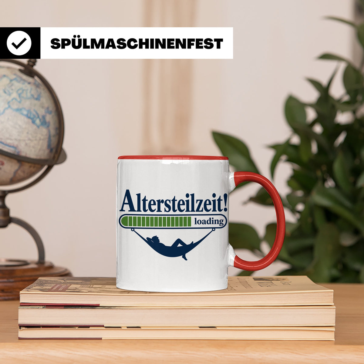 Altersteilzeit Tasse Geschenk für Kollegen zum Ruhestand Ren – Rot [farbe:rot]