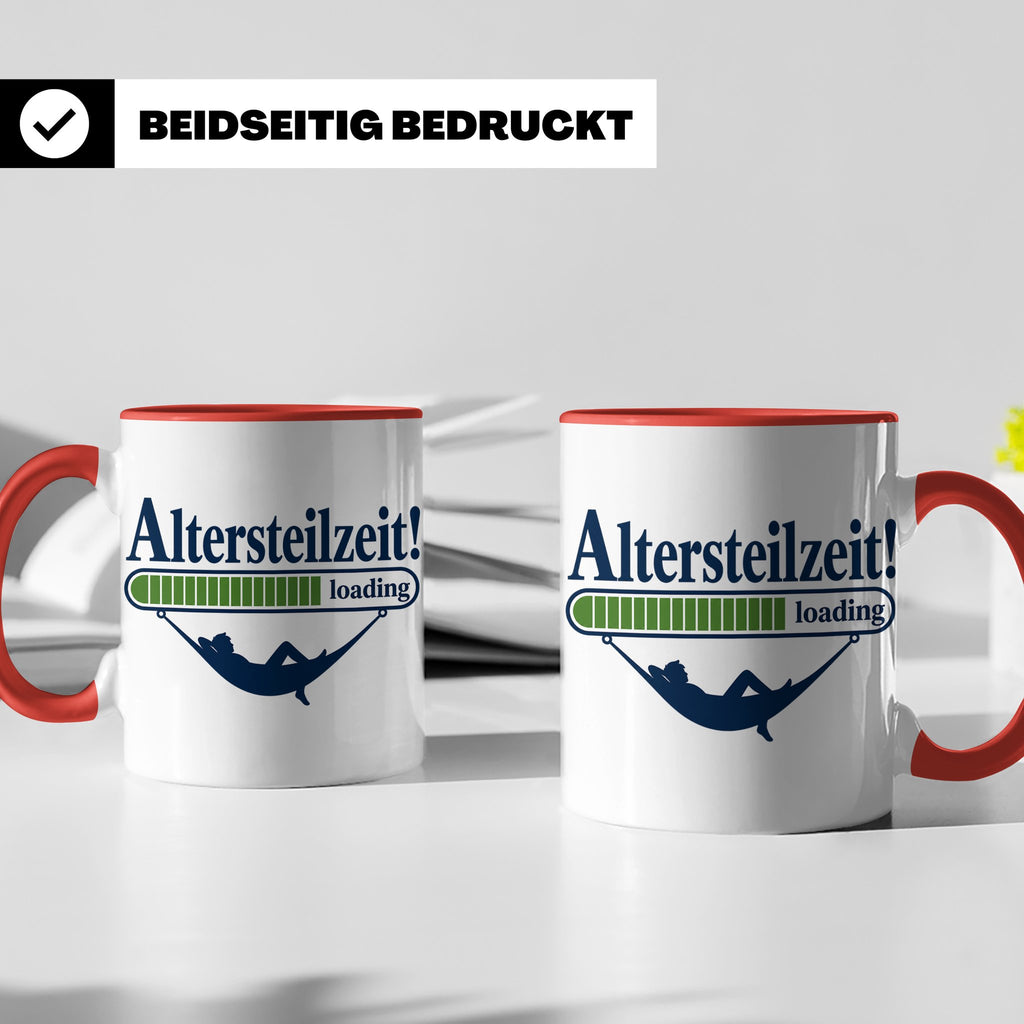 Altersteilzeit Tasse Geschenk für Kollegen zum Ruhestand Ren – Rot [farbe:rot]