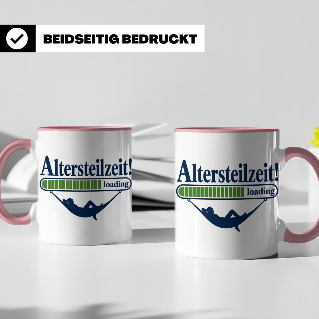 Altersteilzeit Tasse Geschenk für Kollegen zum Ruhestand Ren – Rosa [farbe:rosa]