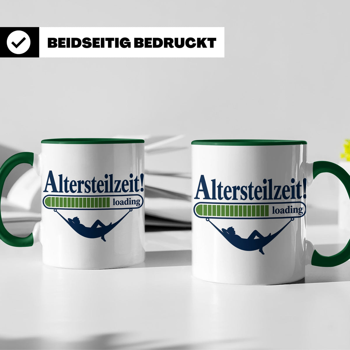 Altersteilzeit Tasse Geschenk für Kollegen zum Ruhestand Ren – Grün [farbe:grün]