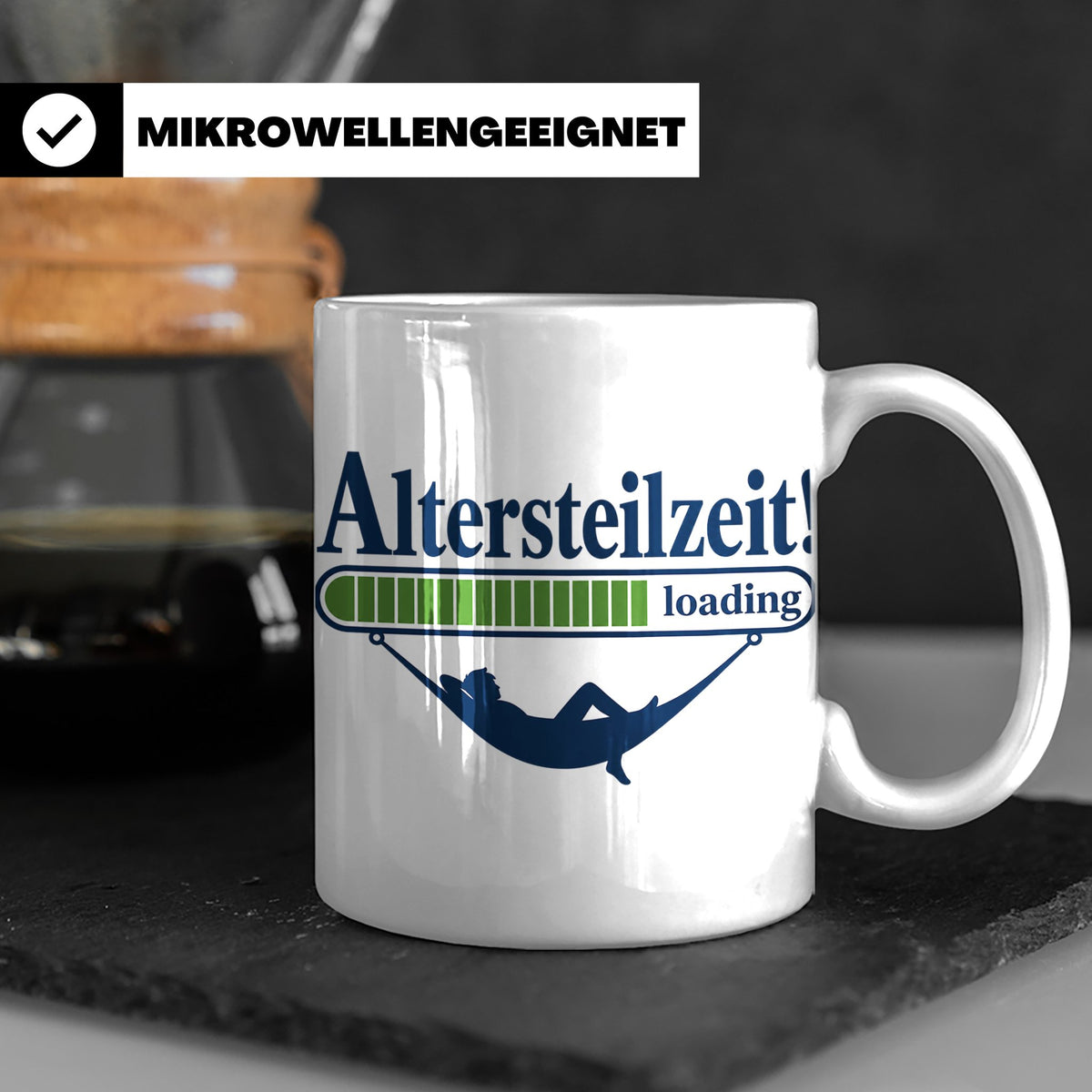 Altersteilzeit Tasse Geschenk für Kollegen zum Ruhestand Ren – Weiß [farbe:weiß]