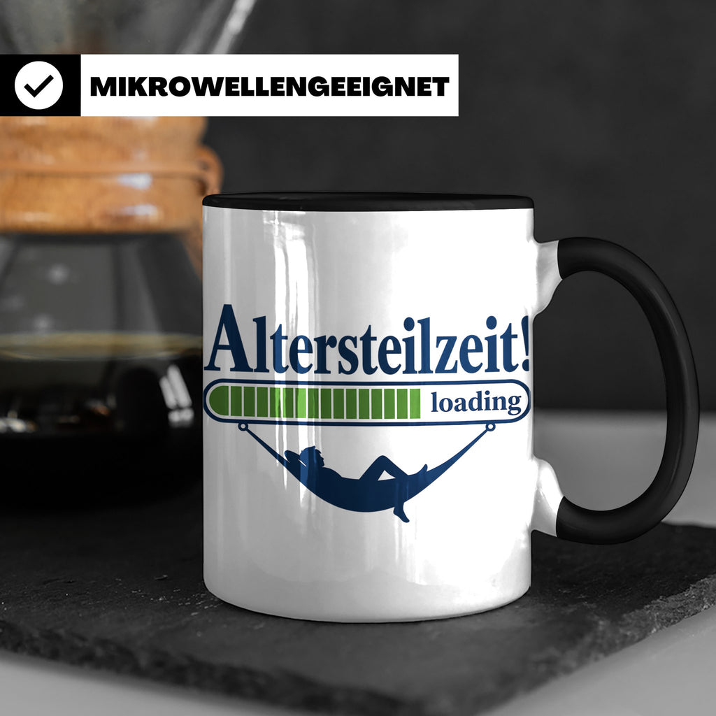 Altersteilzeit Tasse Geschenk für Kollegen zum Ruhestand Ren – Schwarz [farbe:schwarz]