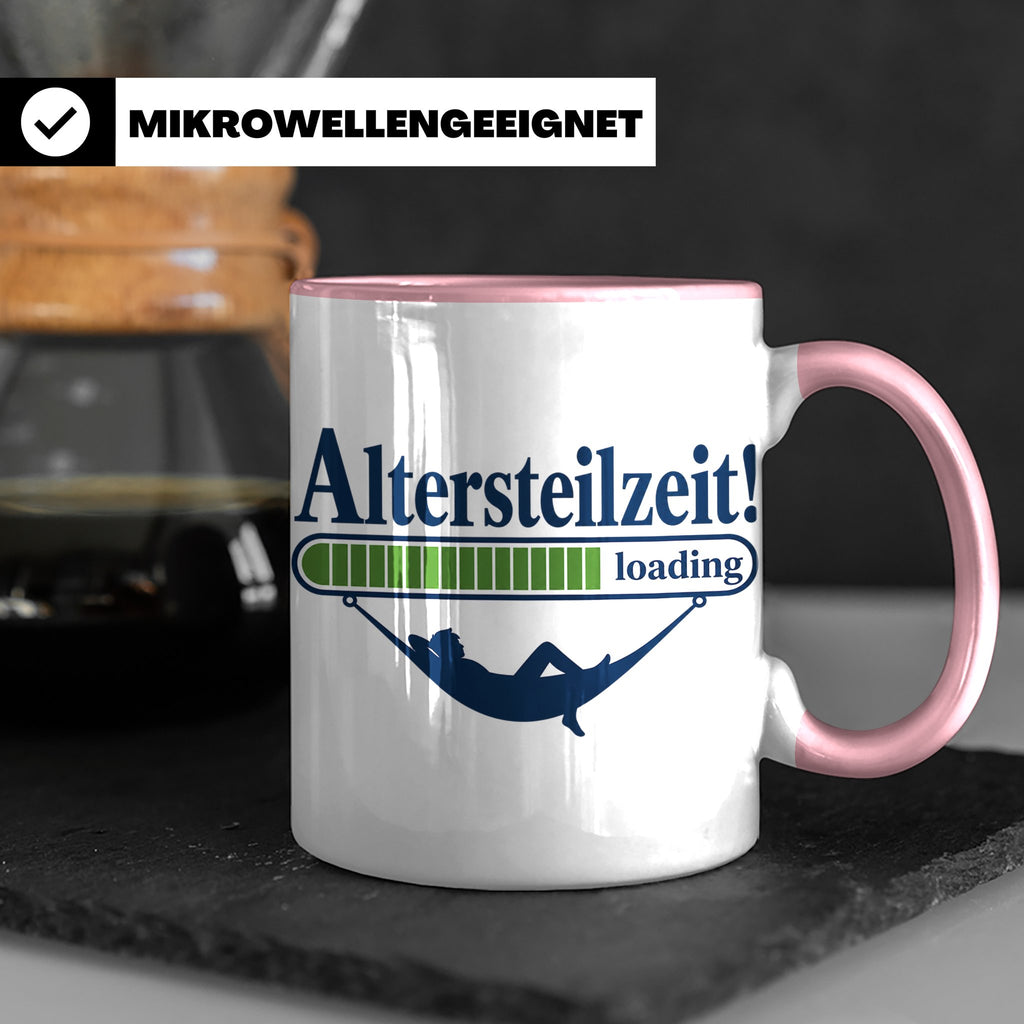 Altersteilzeit Tasse Geschenk für Kollegen zum Ruhestand Ren – Rosa [farbe:rosa]