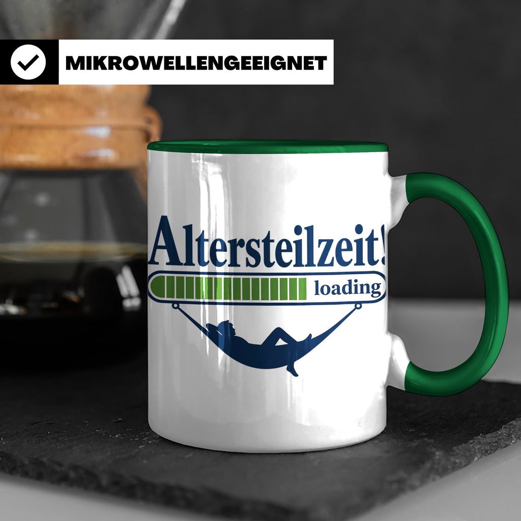 Altersteilzeit Tasse Geschenk für Kollegen zum Ruhestand Ren – Grün [farbe:grün]