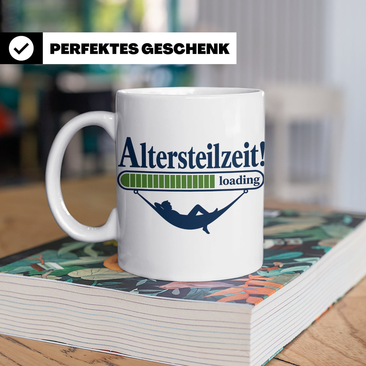 Altersteilzeit Tasse Geschenk für Kollegen zum Ruhestand Ren – Weiß [farbe:weiß]