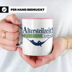 Altersteilzeit Tasse Geschenk für Kollegen zum Ruhestand Ren – Rosa [farbe:rosa]