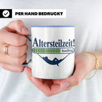 Altersteilzeit Tasse Geschenk für Kollegen zum Ruhestand Ren – Blau [farbe:blau]