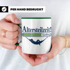 Altersteilzeit Tasse Geschenk für Kollegen zum Ruhestand Ren – Grün [farbe:grün]