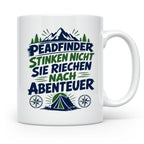 Pfadfinder Tasse Spruch Riechen nach Abenteuer | Camping Zel – Weiß [farbe:weiß]