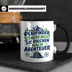 Pfadfinder Tasse Spruch Riechen nach Abenteuer | Camping Zel – Schwarz [farbe:schwarz]