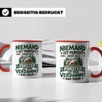 Förster Tasse mit Spruch Niemand ist perfekt & Bär Motiv | G – Rot [farbe:rot]