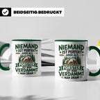 Förster Tasse mit Spruch Niemand ist perfekt & Bär Motiv | G – Grün [farbe:grün]