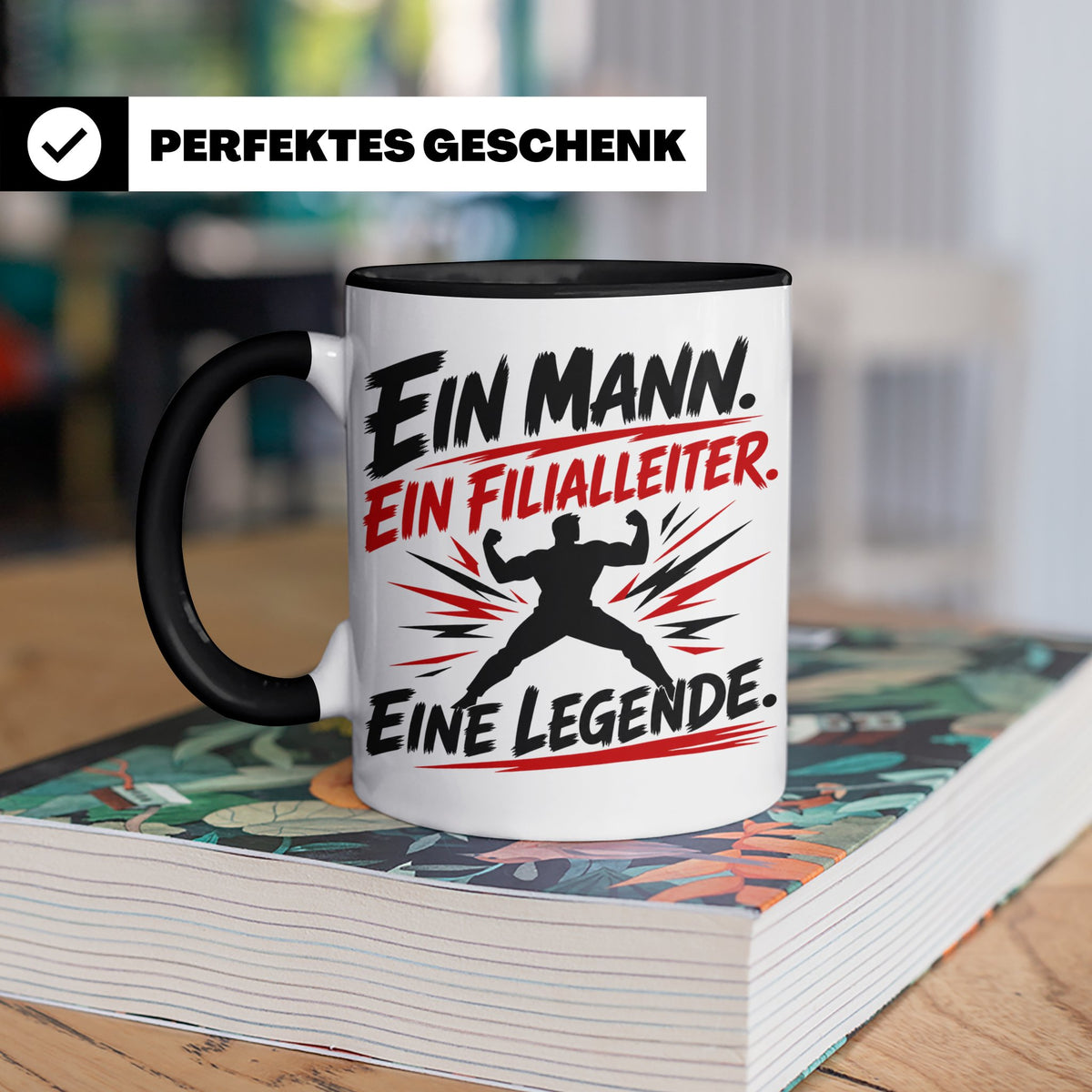 Filialleiter Tasse Ein Mann Eine Legende Geschenk für Chef L – Schwarz [farbe:schwarz]