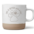 Hund Tasse Life is better with a Dog Geschenk für Hundebesitzer Kaffeetasse Pfote Herz Design Hundeeltern Geburtstag Geschenkidee Frauen