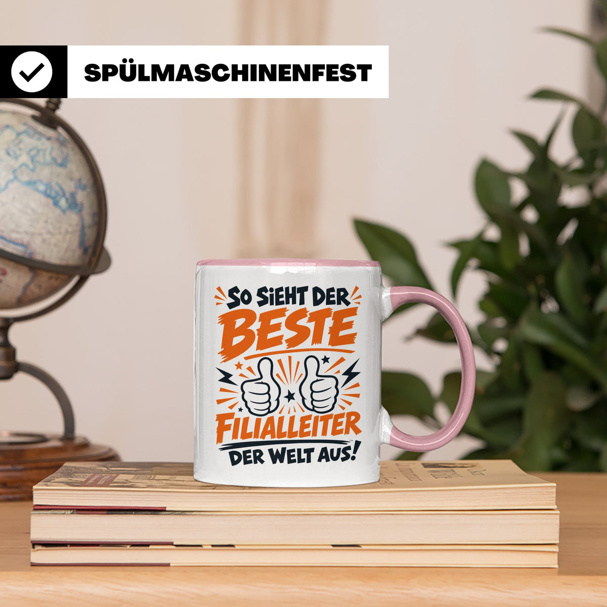 Bester Filialleiter Tasse, Geschenk für Chef, Spruchbecher F – Rosa [farbe:rosa]