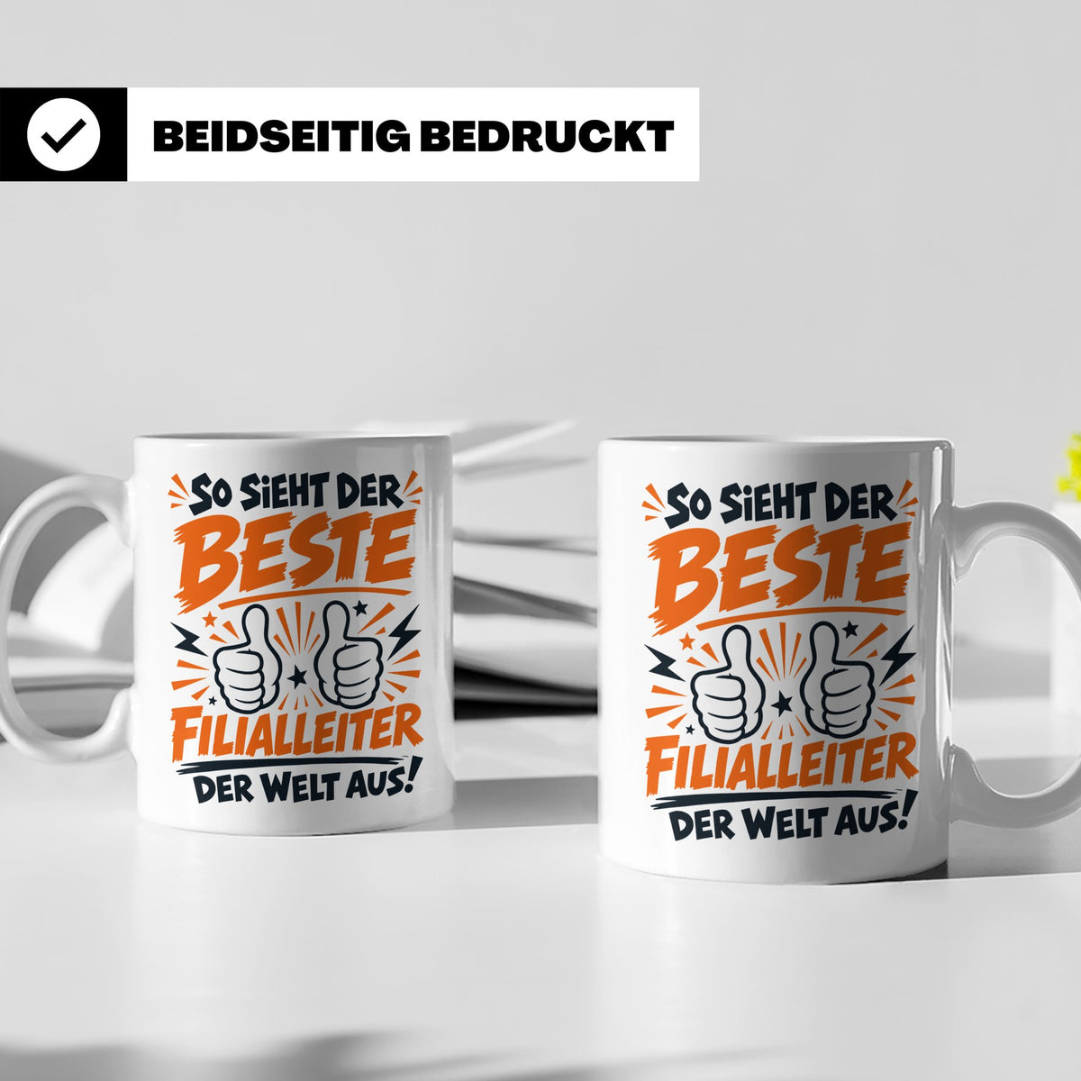Bester Filialleiter Tasse, Geschenk für Chef, Spruchbecher F – Weiß [farbe:weiß]