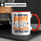 Bester Filialleiter Tasse, Geschenk für Chef, Spruchbecher F – Rot [farbe:rot]