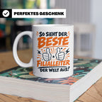 Bester Filialleiter Tasse, Geschenk für Chef, Spruchbecher F – Weiß [farbe:weiß]