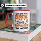 Bester Filialleiter Tasse, Geschenk für Chef, Spruchbecher F – Rot [farbe:rot]