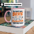 Bester Filialleiter Tasse, Geschenk für Chef, Spruchbecher F – Rosa [farbe:rosa]