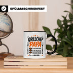 Grillchef Papa Tasse mit Spruch lustiges Geschenk für Väter  – Schwarz [farbe:schwarz]