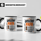 Grillchef Papa Tasse mit Spruch lustiges Geschenk für Väter  – Schwarz [farbe:schwarz]